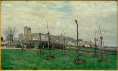 View of Montmartre from the City of Flowers in Batignolles by Alfred Sisley